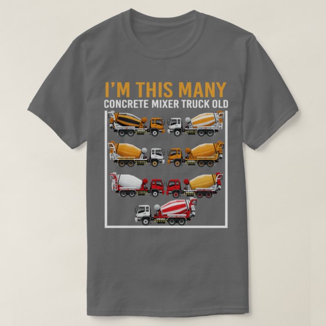 T-shirt 7 ans Im This Many Concret Mixer Truck 7th B (Design devant)