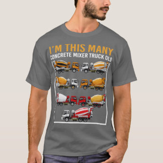 T-shirt 7 ans Im This Many Concret Mixer Truck 7th B