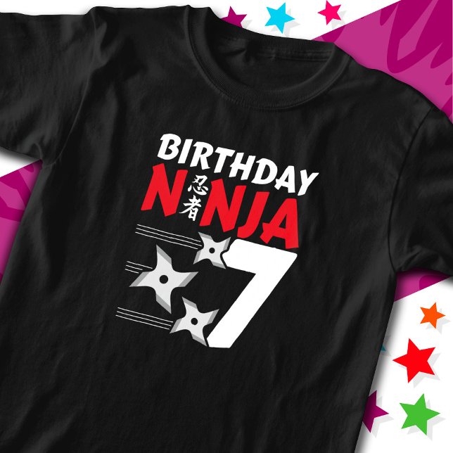 T-shirt 7 Ans Ninja Party Stars Enfants 7e anniversaire (Créateur téléchargé)