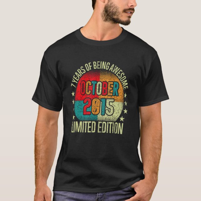 T-shirt 7 Ans Octobre 2015 7e Anniversaire (Devant)