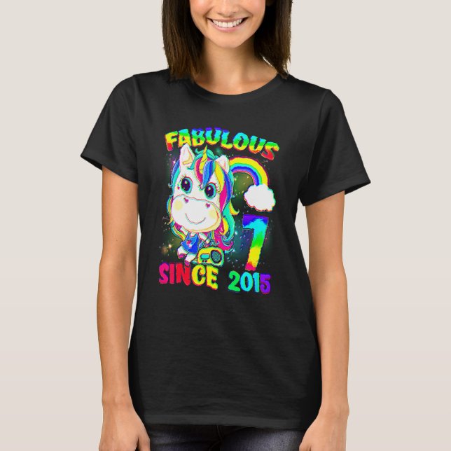 T-shirt 7 Ans Unicorn 7e Anniversaire Unicorn Girl Sinc (Devant)