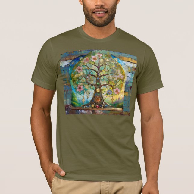 T-shirt 7 Chakra Fleurissant Arbre De Vie (Devant)