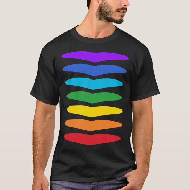 T-shirt 7 Chakra Hearts Energy System Chakras Colours Kund (Devant)