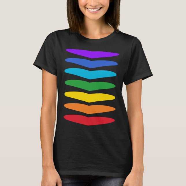 T-shirt 7 Chakra Hearts Système d'énergie Chakras Couleurs (Devant)