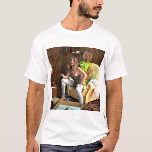 T-shirt 7 Colocataires Meurtriers Rerendu - Impression d'a (Devant)
