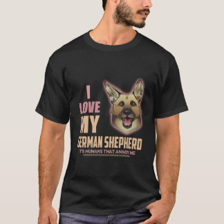 T-shirt 7 J'aime mon berger allemand, ce sont les humains 