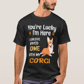 T-shirt 7 J'aurais pu rester à la maison avec Corgi