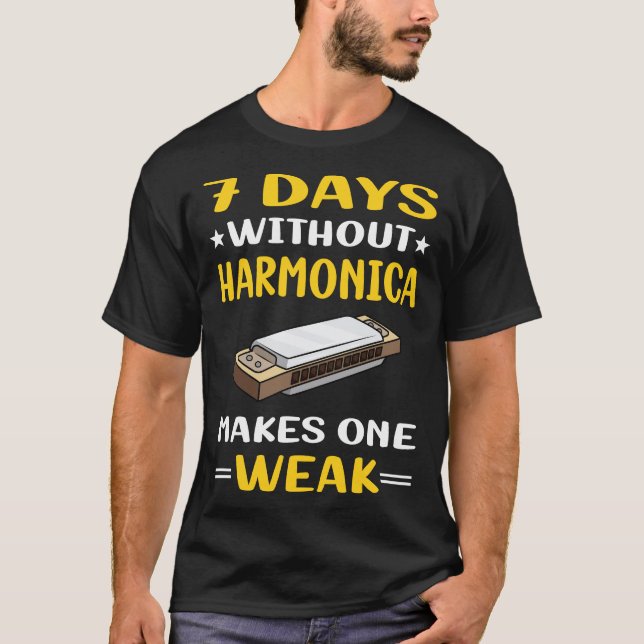 T-shirt 7 Jours Sans Orgue À Bouche Harmonica (Devant)