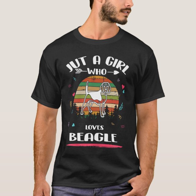 T-shirt 7 Juste Une Fille Qui Aime Beagle (Devant)