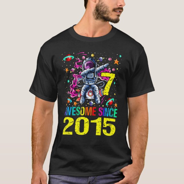 T-shirt 7 Magnifique depuis 2015 Astronaut 7e Anniversaire (Devant)