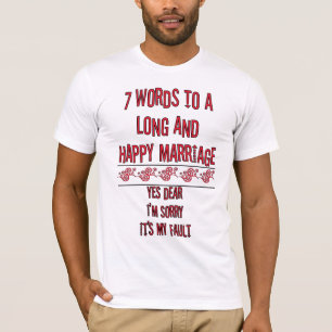 T-shirt 7 Mots À Un Mariage Long Et Heureux