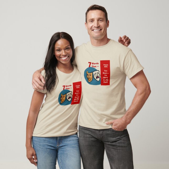 T-shirt 7 Mots Pour un Mariage Long et Heureux (Unisexe)