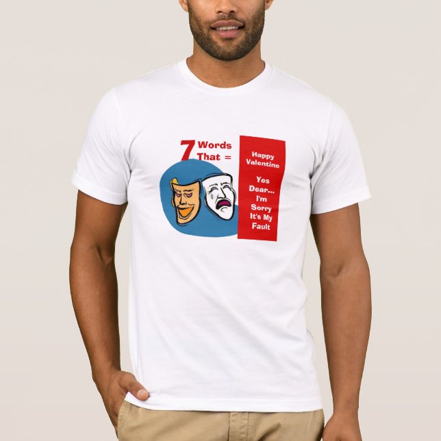 T-shirt 7 Mots qui = Saint Valentin heureux (Devant)