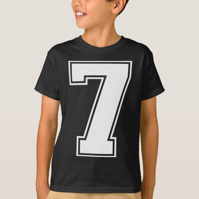 T-shirt 7 Number Seven Team Sports Graphic Varsity Matchin (Devant)