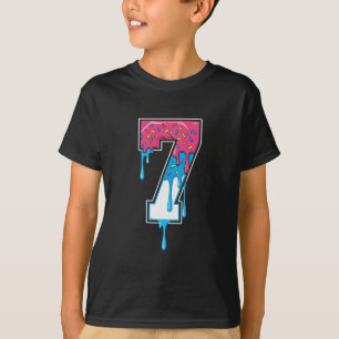 T-shirt 7 Numéro Sept Équipe Sports Crème Glacée Dégoulina