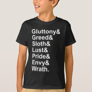 T-shirt 7 Péchés Mortels - Fierté Gluttony Envie De Colère