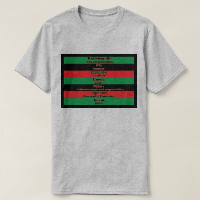 T-shirt 7 Principes de la chemise Kwanzaa (Design devant)