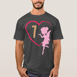 T-shirt 7 Septième 7ème anniversaire fête fée conte fille 