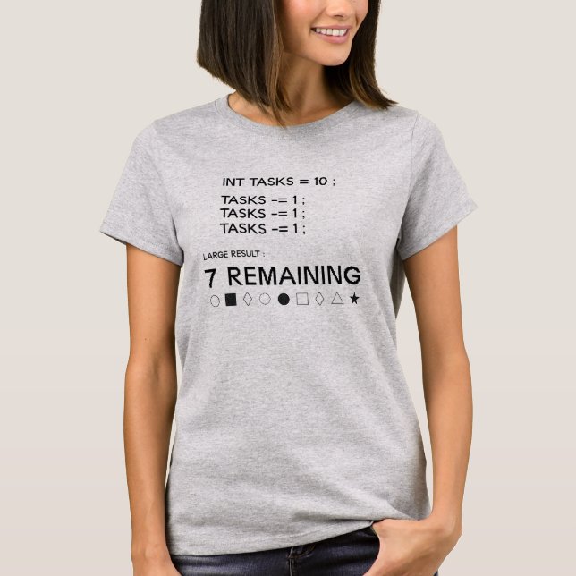 T-shirt 7 tâches restantes Funny Programmer Coding (Devant)
