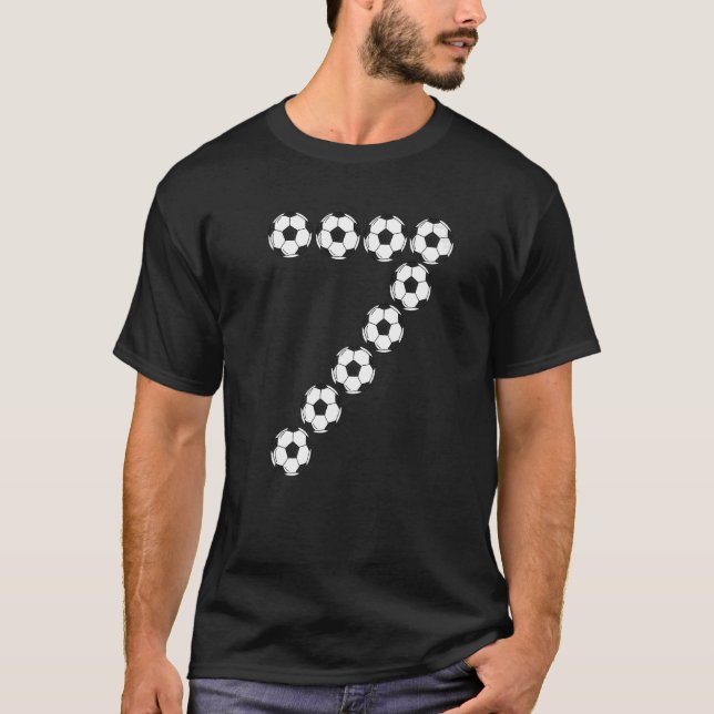 T-shirt 7 Year Old Birthday  Soccer Player (Devant)