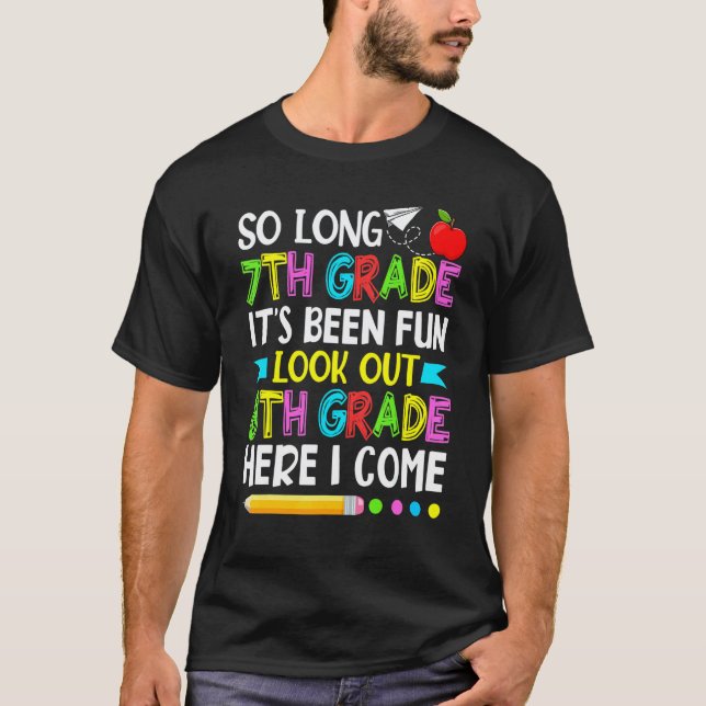 T-shirt 7e année c'est amusant Attention professeur de hui (Devant)