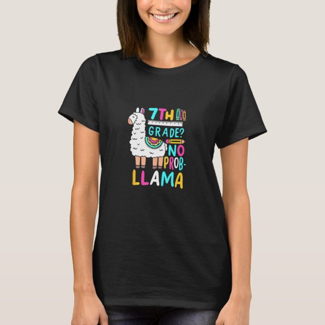 T-shirt 7e année No Prob Llama Funny Seventh Grader Schoo (Devant)