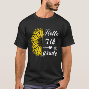 T-shirt 7e année Retour à l'école garçons filles tournesol