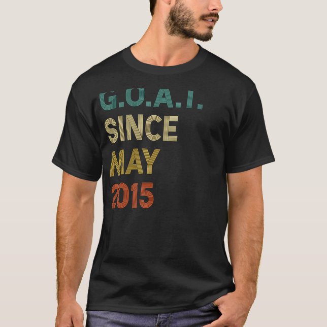 T-shirt 7e anniversaire 7 ans chèvre depuis mai 2015 (Devant)