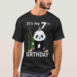 T-shirt 7e anniversaire 7 ans Vieux parti Animal Panda 4
