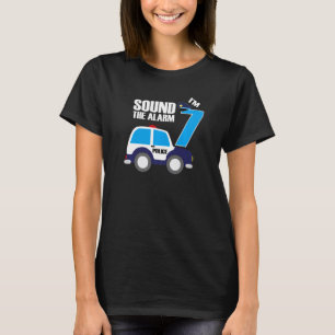 T-shirt 7e anniversaire 7 sept ans de police voiture de po