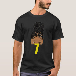 T-shirt 7e anniversaire African American Young Girl Braide