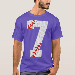 T-shirt 7e anniversaire Baseball Big Number Sept 7 ans
