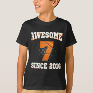 T-shirt 7e anniversaire Basketball 7 ans Awesome depuis
