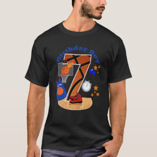 T-shirt 7e anniversaire Basketball Big Numéro 7 année Garç