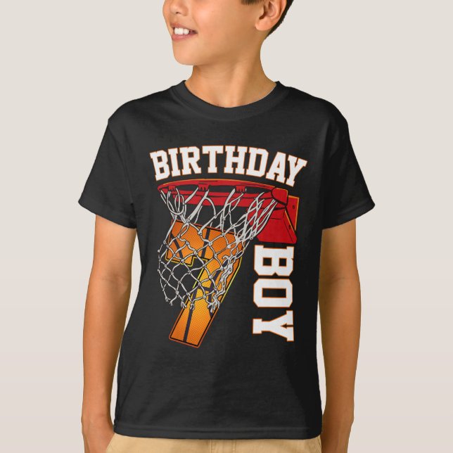 T-shirt 7e anniversaire Boy Basketball 7 ans Thème Playe (Devant)