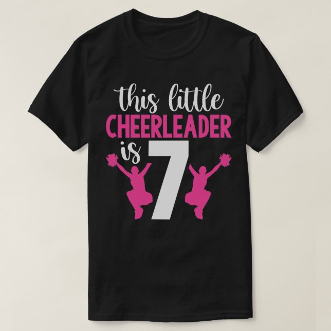 T-shirt 7e anniversaire Ce petit Pom-pom girl est 7 filles (Design devant)