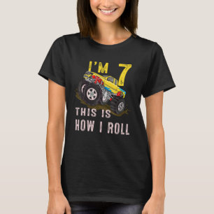 T-shirt 7e anniversaire C'est comment je roule Monster Tru