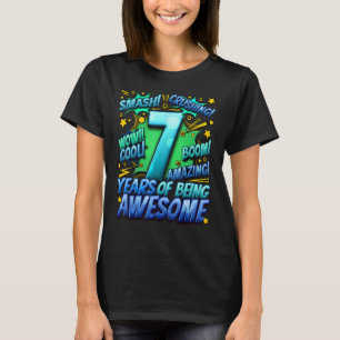 T-shirt 7e Anniversaire Comic Style stupéfiant depuis 2016