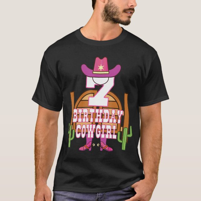 T-shirt 7e anniversaire Cowgirl 7 ans fille Rodéo Lover  (Devant)