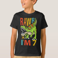 7e anniversaire Dinosaur T Rex Rawr I'm 7 For Boys