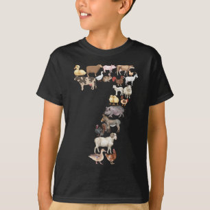 T-shirt 7e anniversaire ferme Animaux 7 ans enfant Anniver