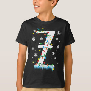 T-shirt 7e anniversaire fêtes flocon de neige enfants de 7