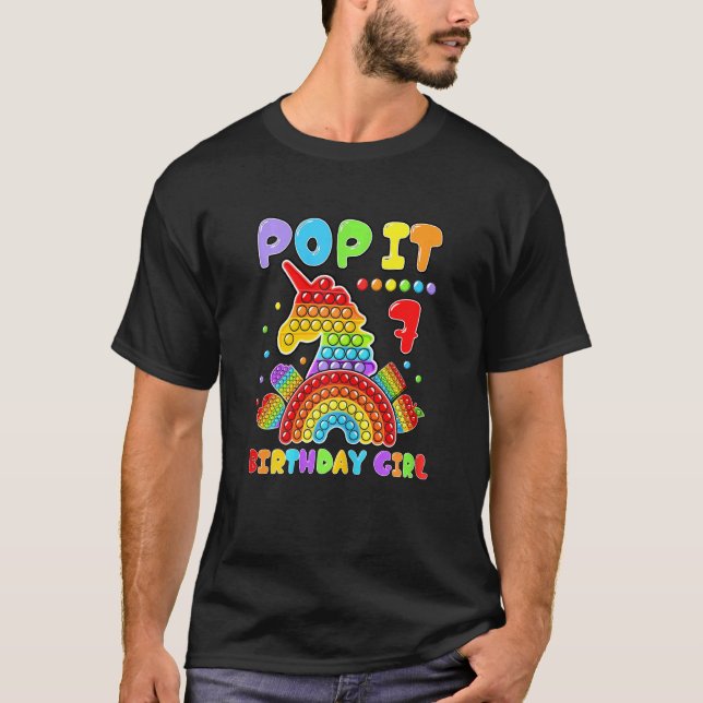 T-shirt 7e anniversaire fille Pop It Fidget jouet 7 ans Bi (Devant)