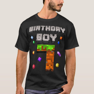 T-shirt 7E Anniversaire Garçon 7 Vidéo Joueur Pixel Numéro