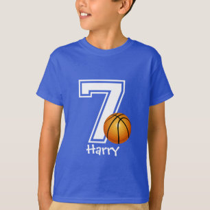 T-shirt 7e anniversaire garçon basket-ball personnalisé-