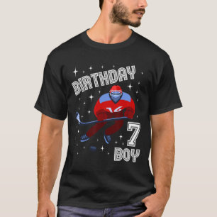 T-shirt 7e anniversaire Garçon Hockey sur glace 7 ans amus