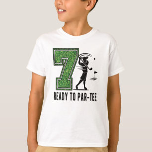 T-shirt 7e anniversaire Gift Golf Player 7 année Vieux ga