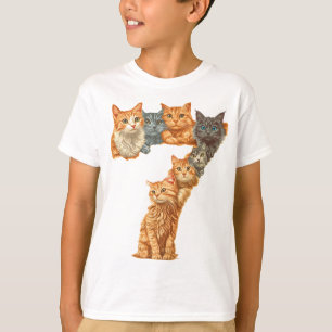 T-shirt 7e anniversaire Kittens Chats Thème 7 ans Enfants