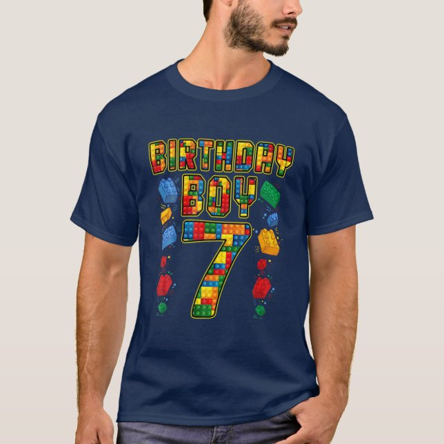 T-shirt 7E Anniversaire Maître Constructeur Bâtiment 7 Ans (Devant)
