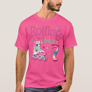 T-shirt 7e anniversaire qui défile dans 7 Fille de l'anniv